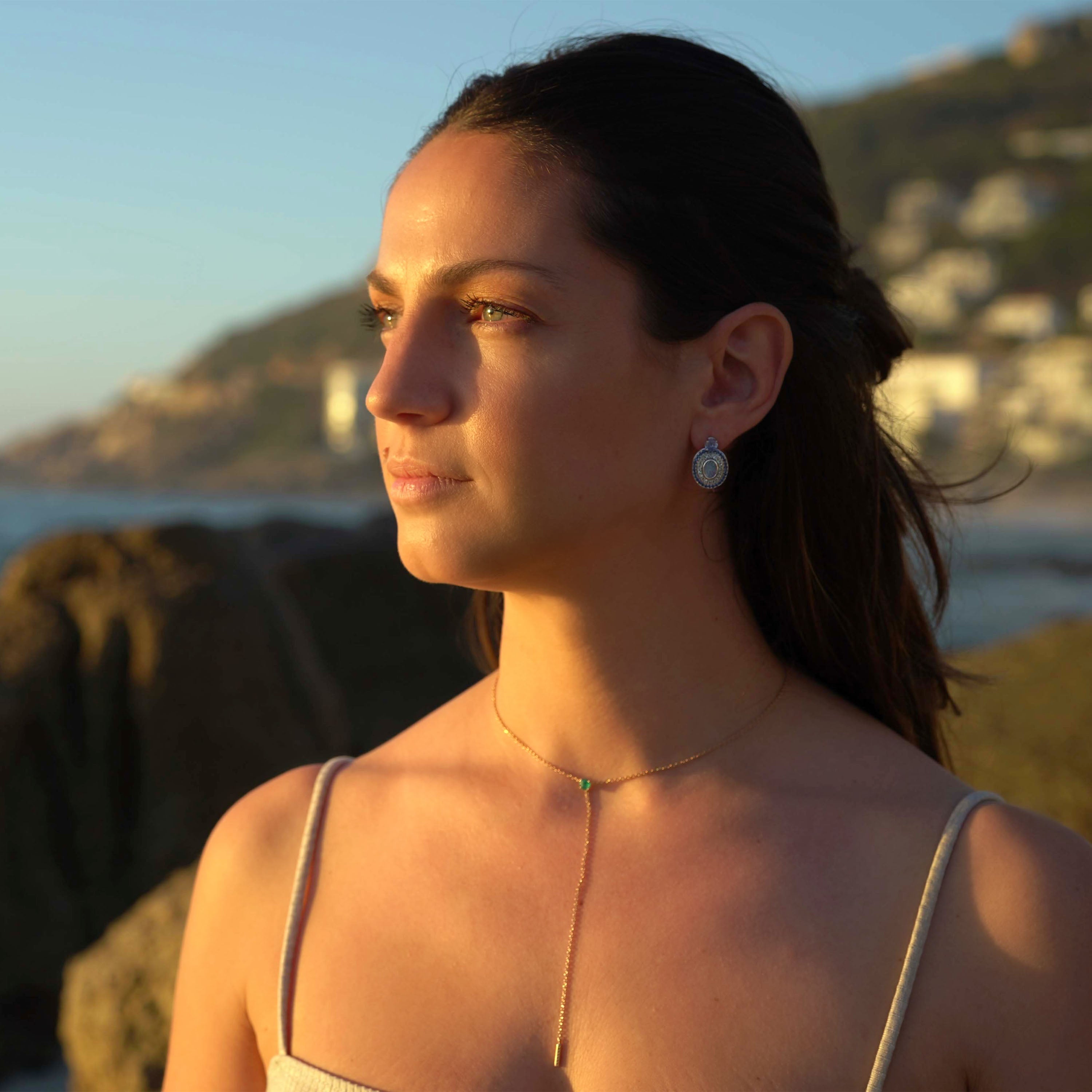 Collier Anima avec émeraude en or rose 18 carats