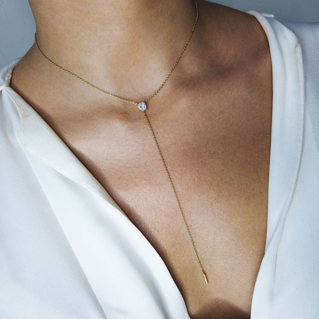 Collier Anima avec diamant rond taille pie-cut