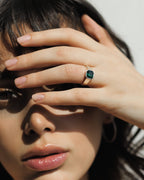 Bague Asscher émeraude