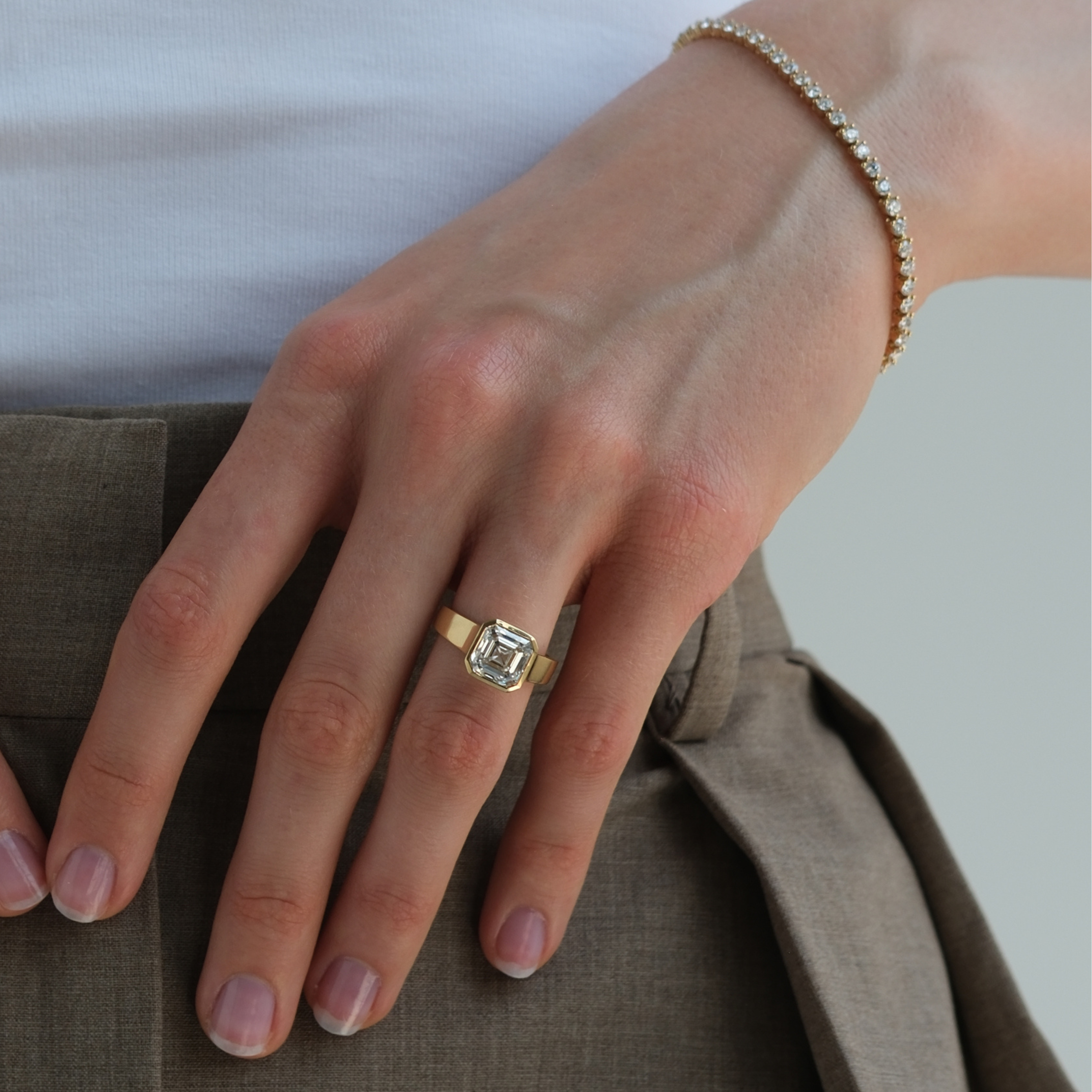 Bague diamant Asscher