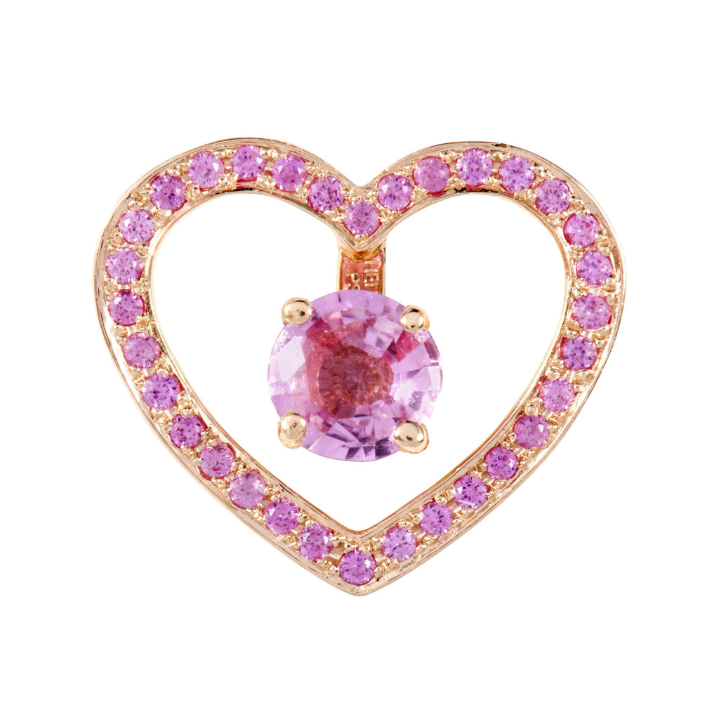 Boucle d'oreille à clou en saphir rose