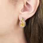 Halo Sunrise en or jaune 18 carats