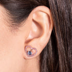 Halo Heart en saphirs roses et or rose 18 carats