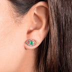 Boucle d'oreille à clou en émeraude