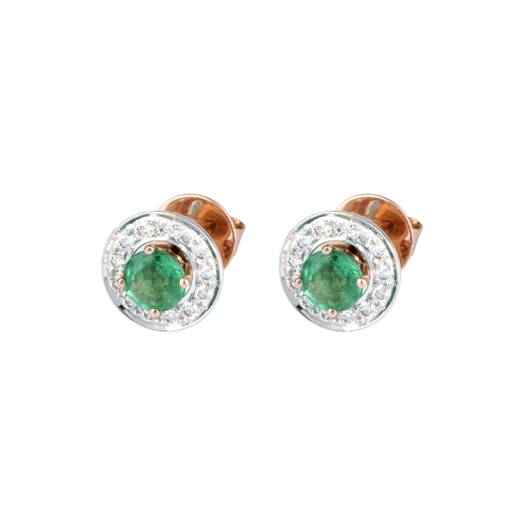 Boucle d'oreille à clou en émeraude
