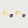 Boucle d'oreille à clou en améthyste