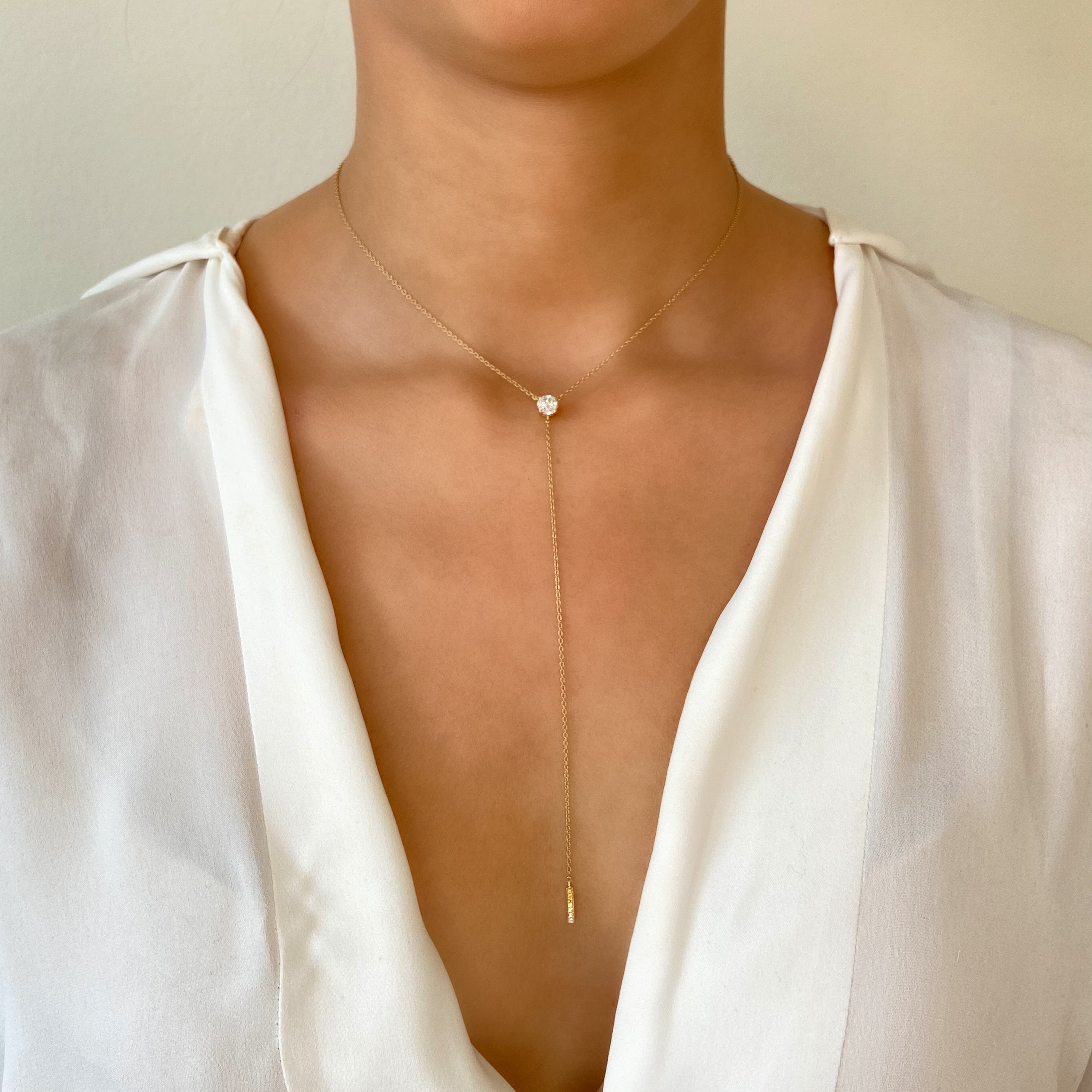 Collier Anima avec diamant rond taille pie-cut