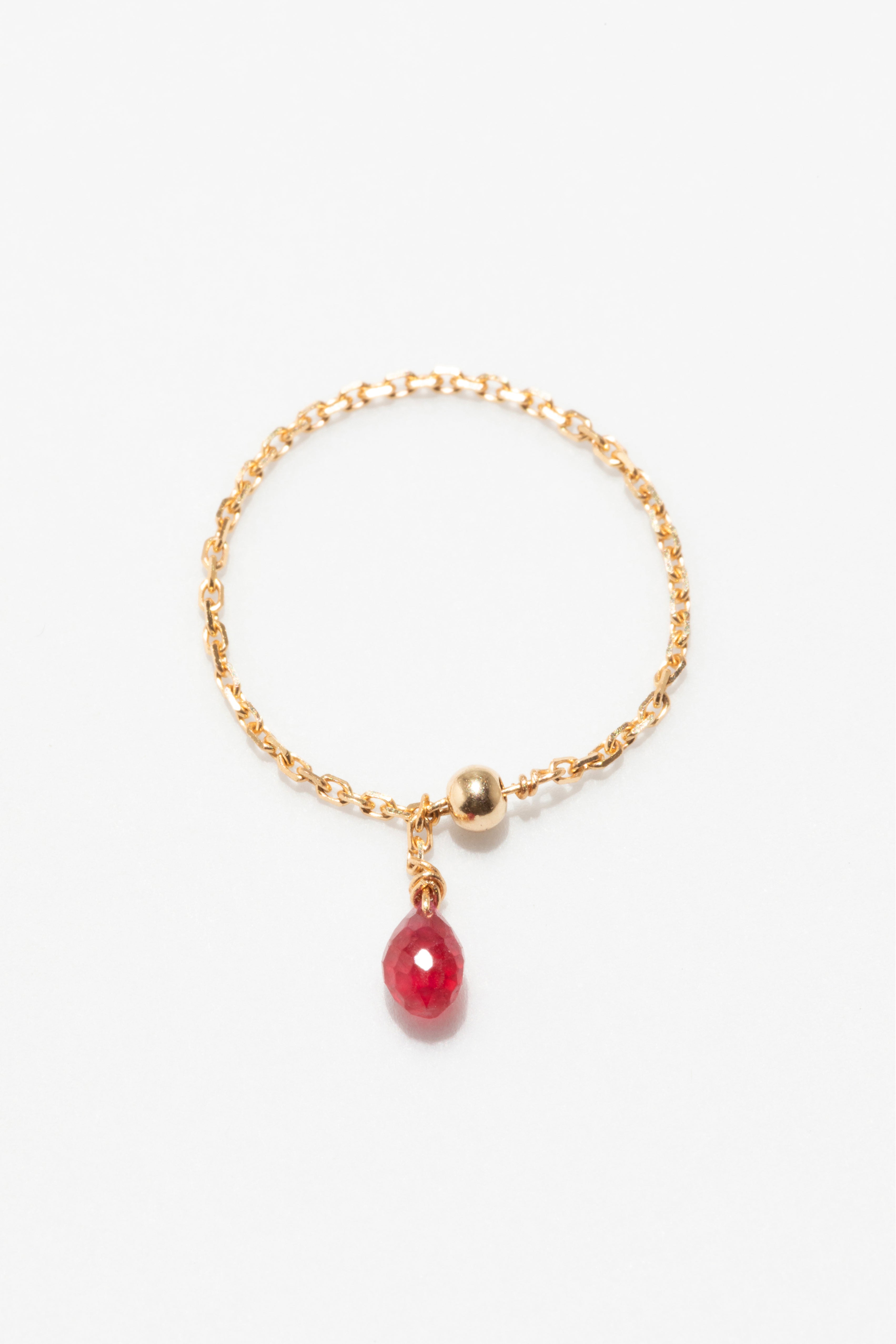 Bague chaînette pampille Mia