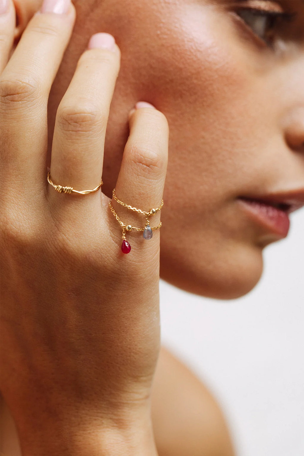 Bague chaînette pampille Mia