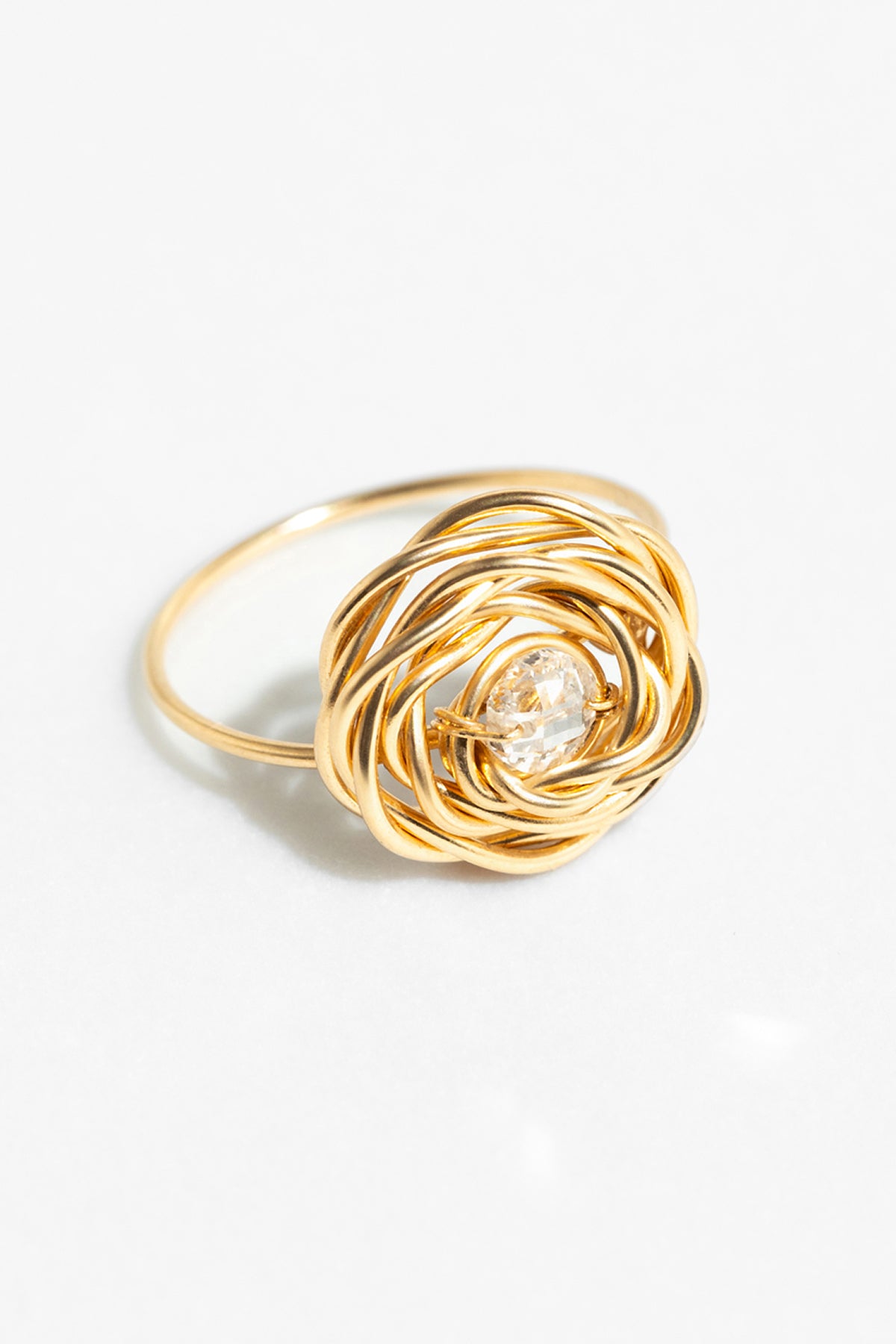 Bague moyenne Rosa avec diamant blanc