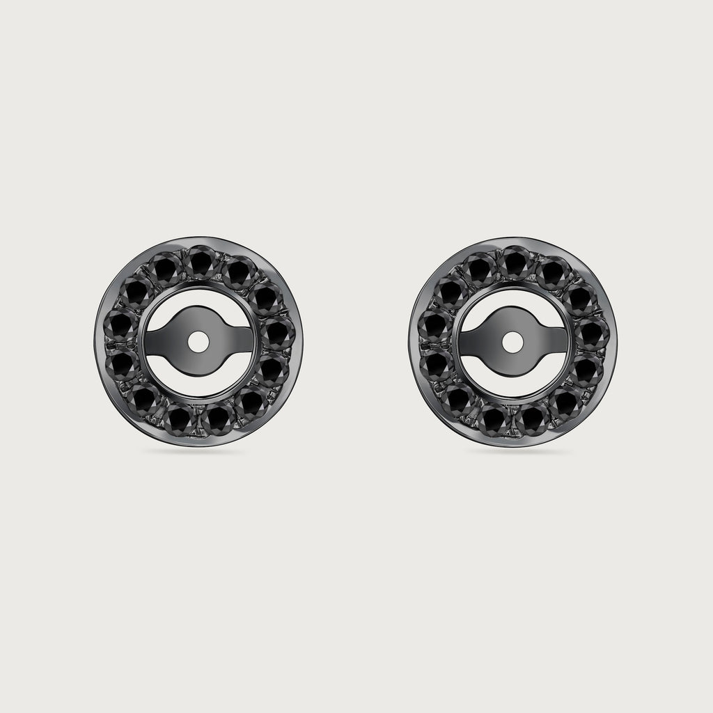 Halo en diamants noirs et or blanc 18 carats