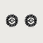 Halo en diamants noirs et or blanc 18 carats