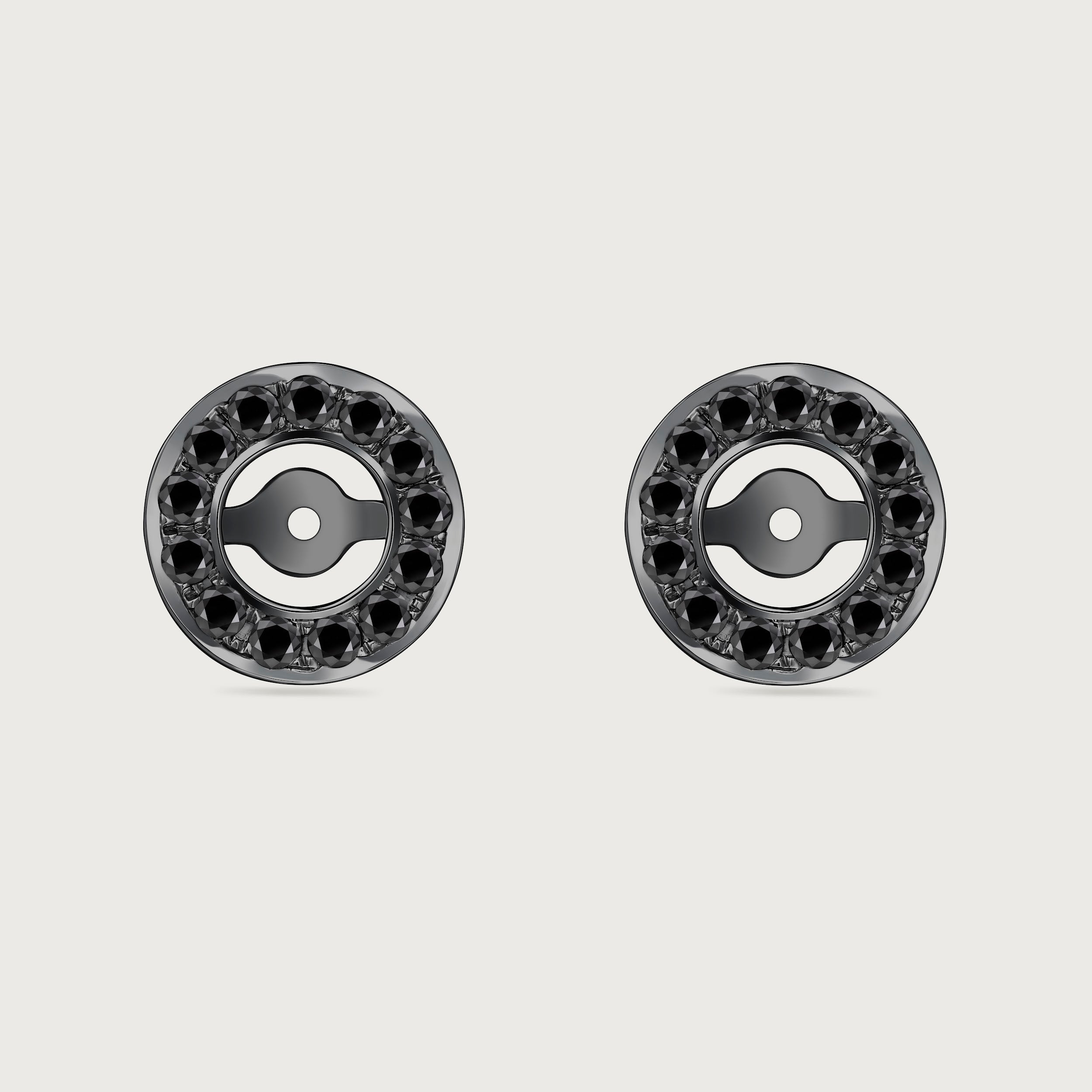 Halo en diamants noirs et or blanc 18 carats