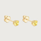 Boucle d'oreille à clou en saphir jaune