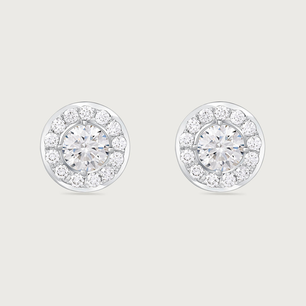 Halo en diamants et or blanc 18 carats