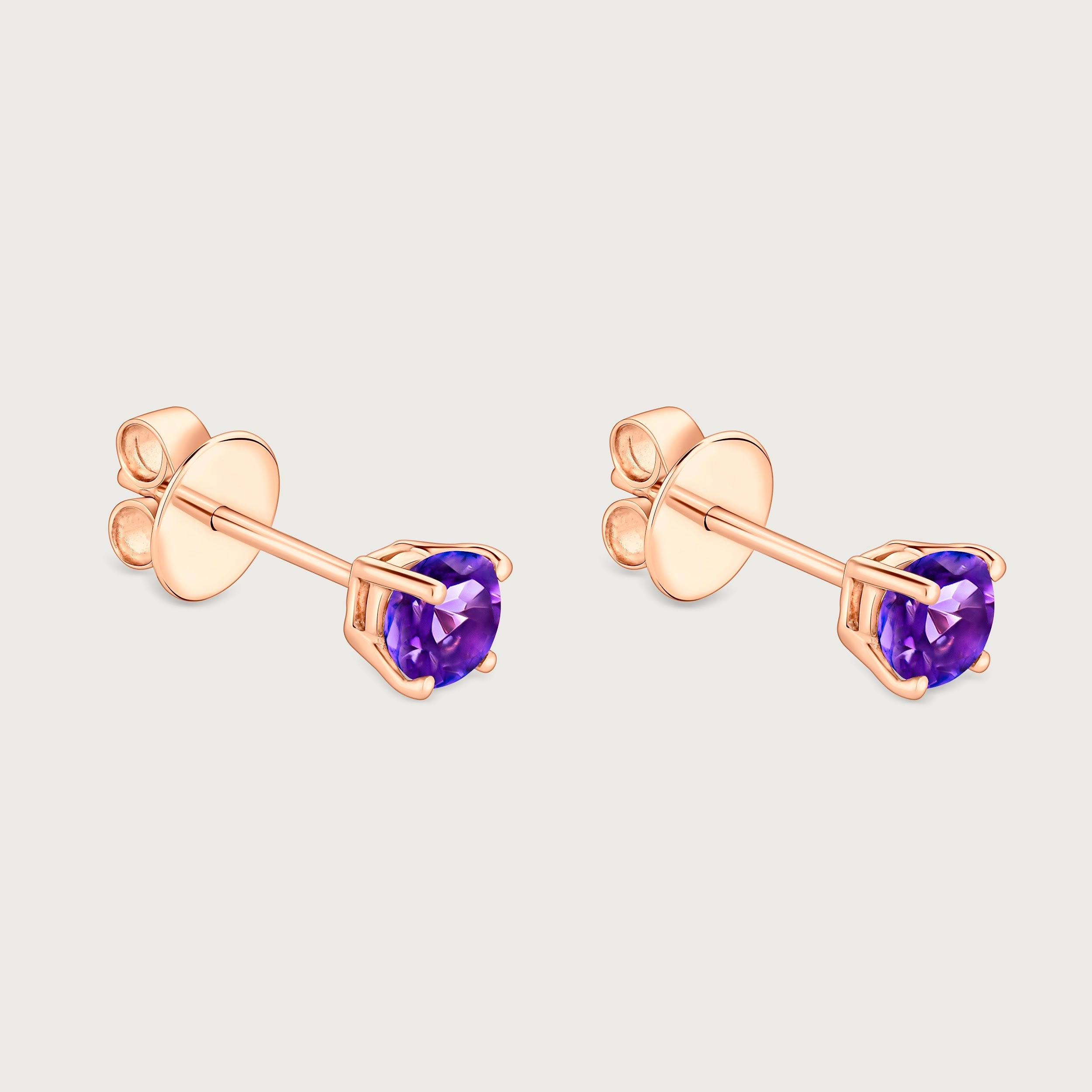 Boucle d'oreille à clou en améthyste
