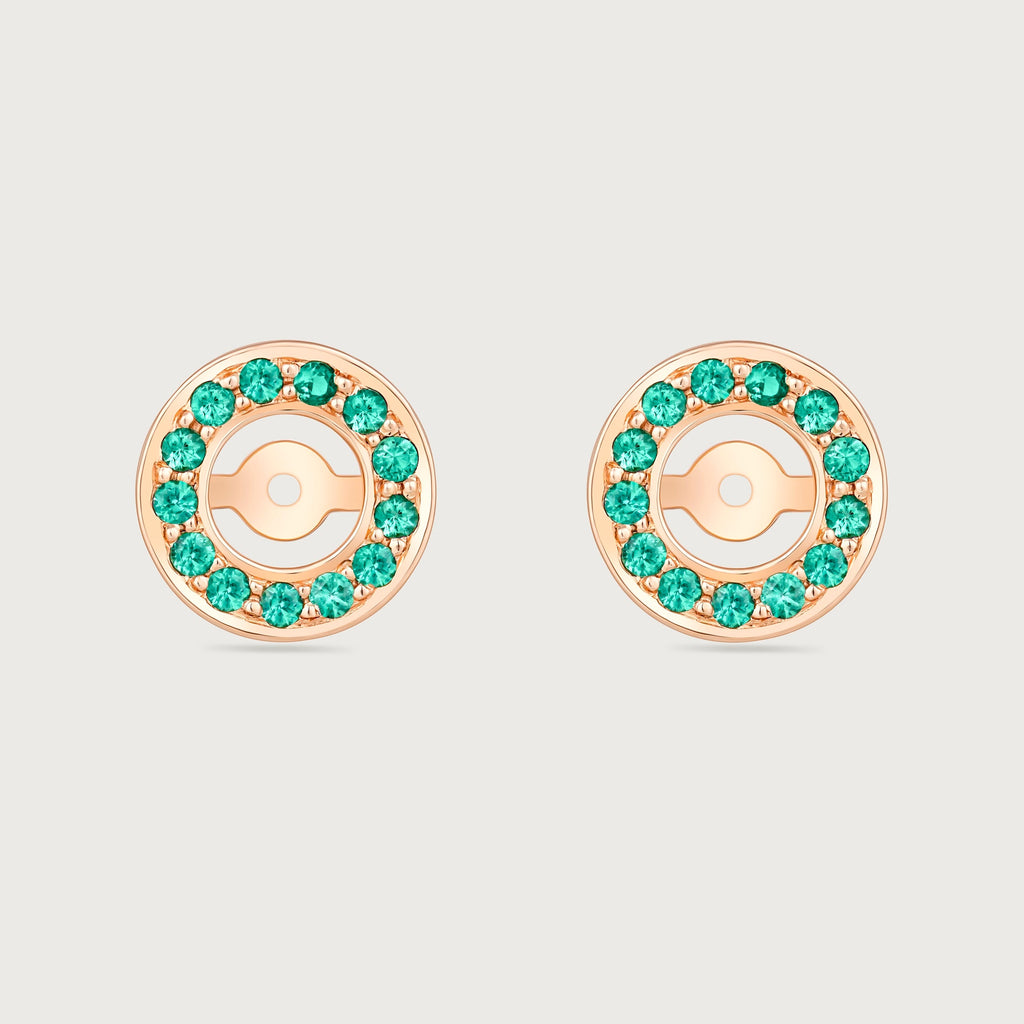 Halo en émeraudes et or rose 18 carats