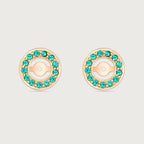 Halo en émeraudes et or rose 18 carats