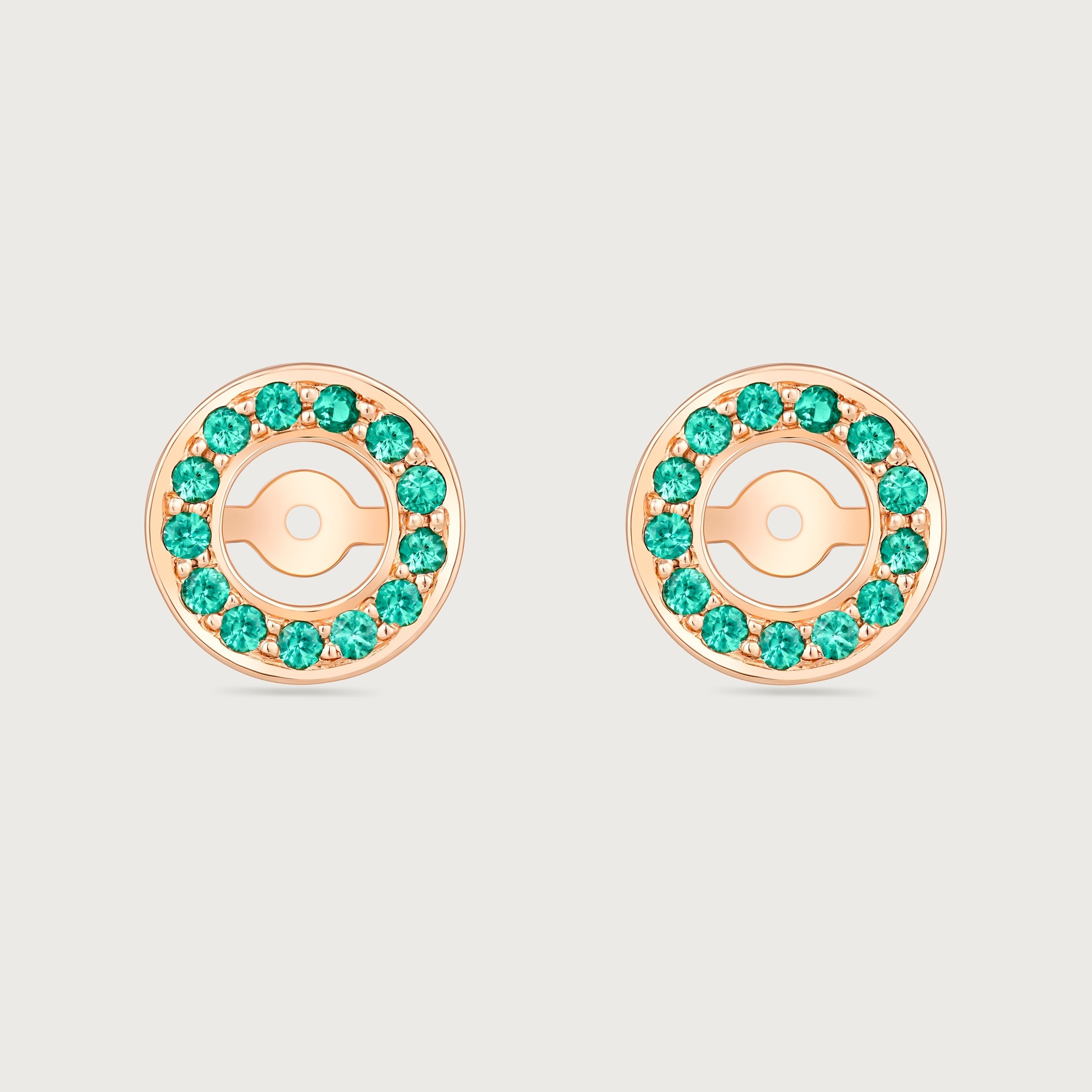 Halo en émeraudes et or rose 18 carats