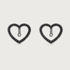 Halo Heart en diamants noirs et or rose 18 carats