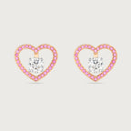 Halo Heart en saphirs roses et or rose 18 carats