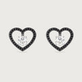 Halo Heart en diamants noirs et or rose 18 carats