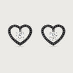 Halo Heart en diamants noirs et or rose 18 carats