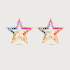 Halo Étoile arc-en-ciel en or rose 18 carats