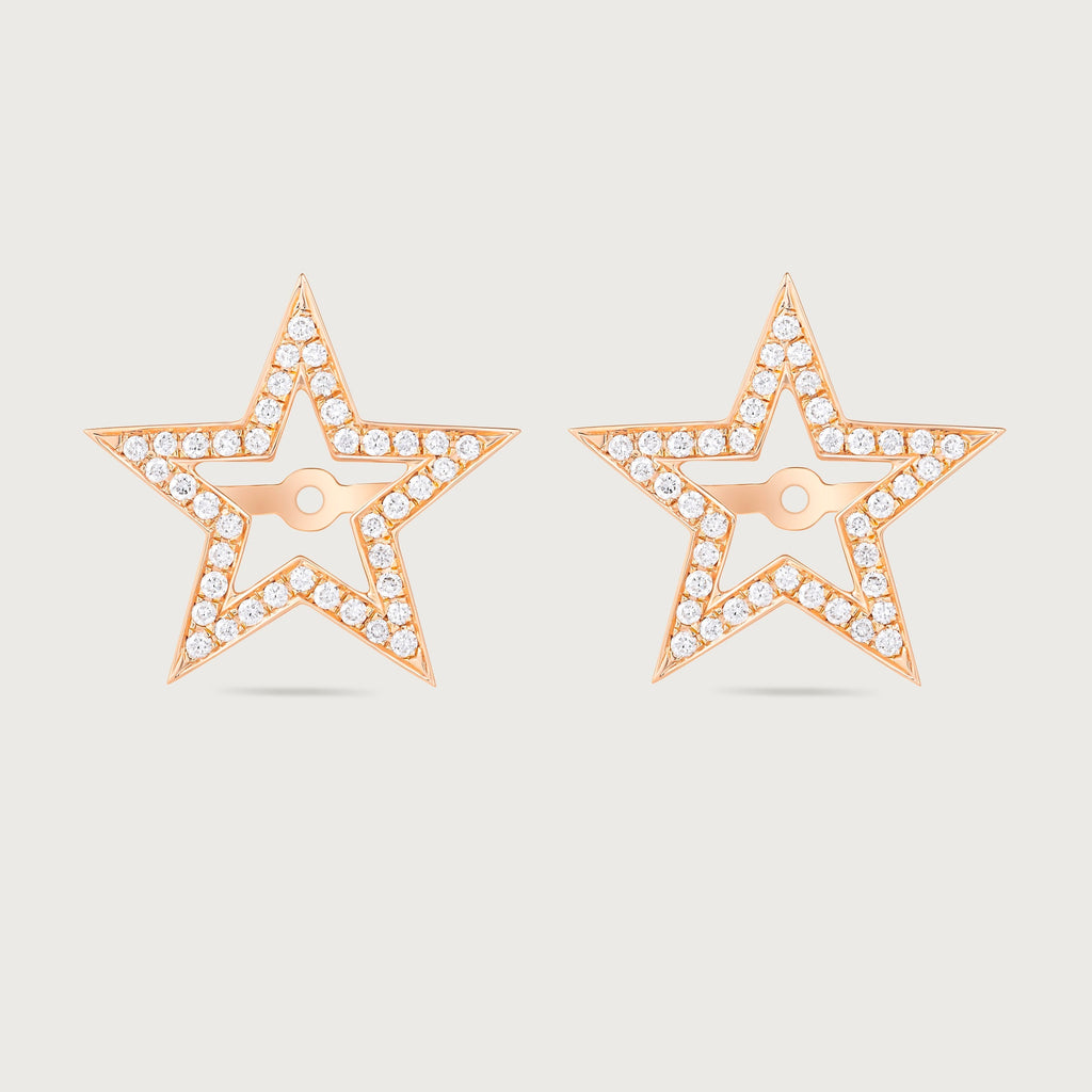 Halo Étoile en diamants et or rose 18 carats