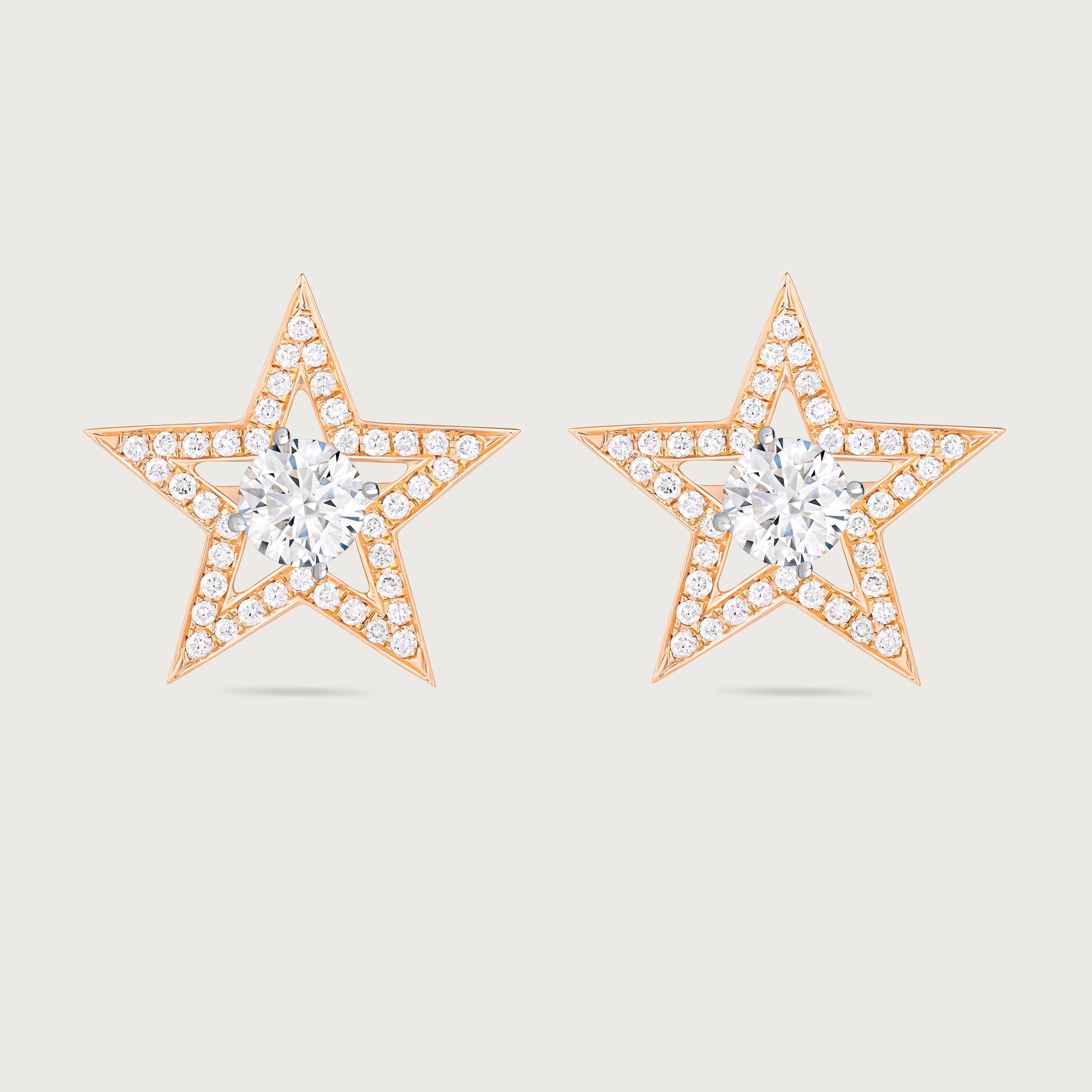 Halo Étoile en diamants et or rose 18 carats