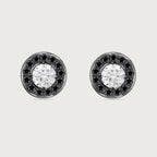 Halo en diamants noirs et or blanc 18 carats