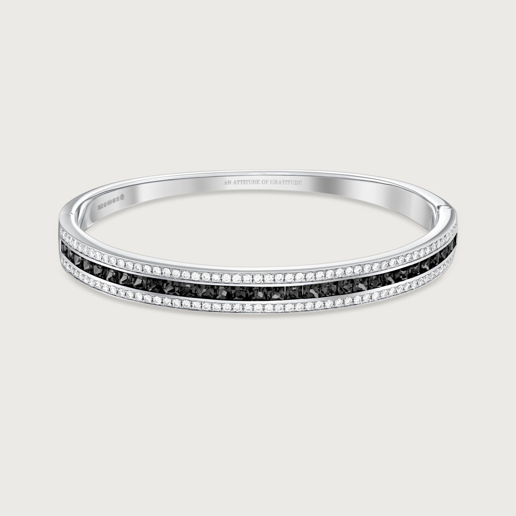 Bracelet Union en diamants noirs et blancs, or blanc 18 carats