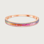 Bracelet Radiant Union arc-en-ciel en or rose 18 carats
