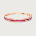 Bracelet Radiant Union arc-en-ciel et rubis, or rose 18 carats