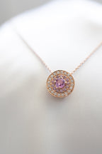 Collier et bracelet My Universe en saphirs roses et diamants, or rose 18 carats