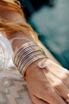 Collier et bracelet My Universe en saphirs roses et diamants, or rose 18 carats