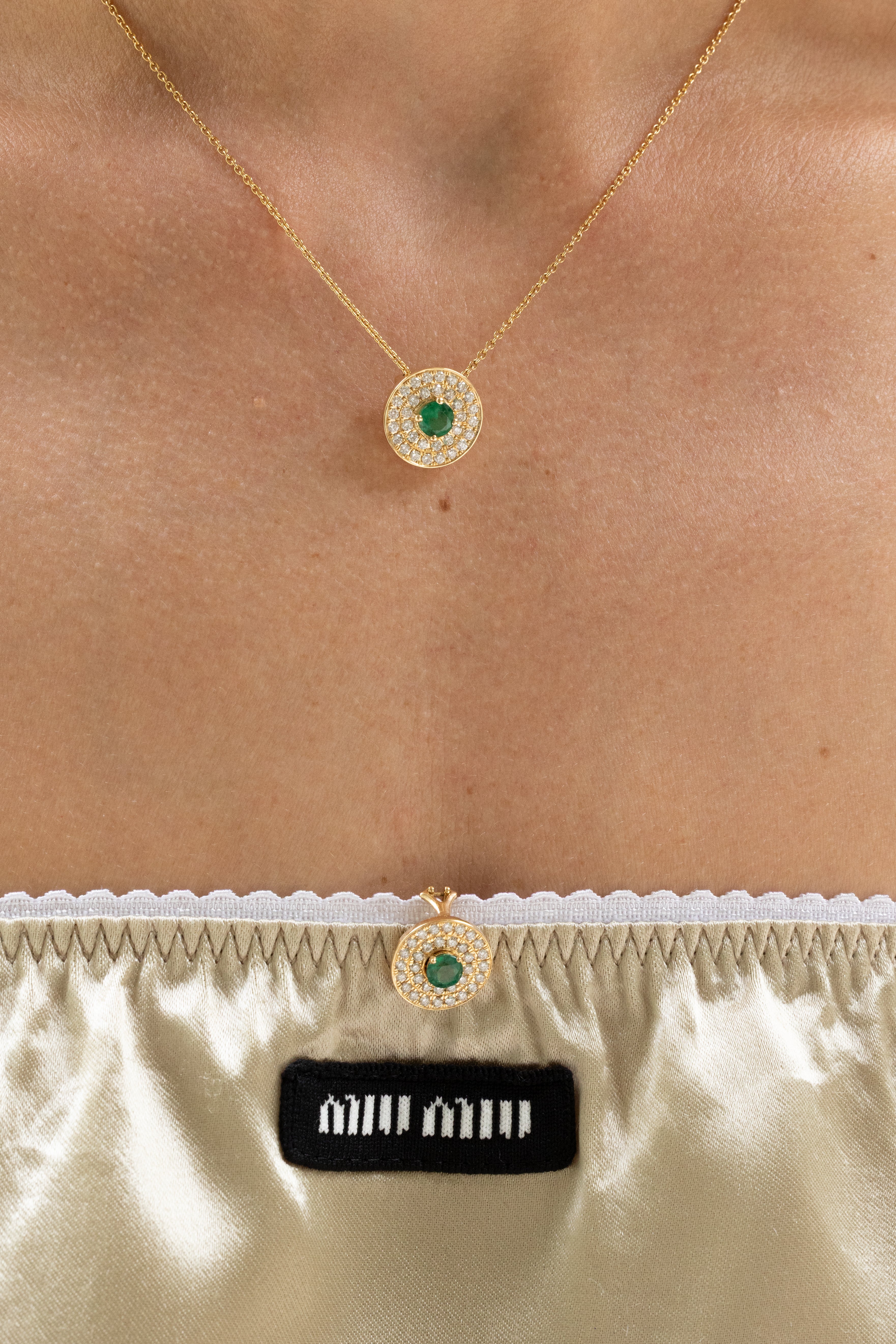 Collier et bracelet My Universe en émeraudes et saphirs roses, or rose 18 carats