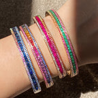 Bracelet Radiant Union arc-en-ciel en or rose 18 carats