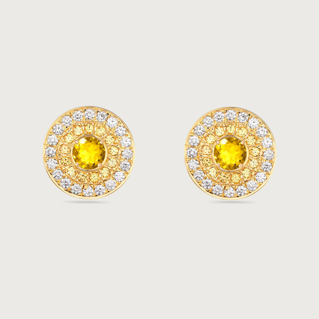 Boucle d'oreille à clip My Universe en saphirs jaunes et diamants, or jaune 18 carats