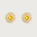 Boucle d'oreille à clip My Universe en saphirs jaunes et diamants, or jaune 18 carats