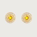 Boucle d'oreille à clip My Universe en saphirs jaunes et diamants, or jaune 18 carats
