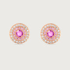 Boucle d'oreille à clip My Universe en saphirs roses et diamants, or rose 18 carats