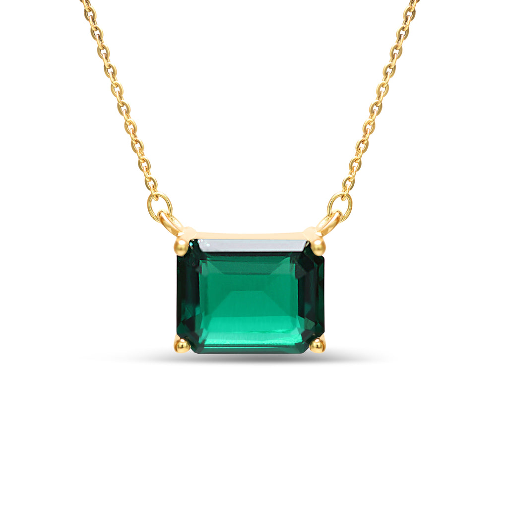 Collier solitaire Émeraude