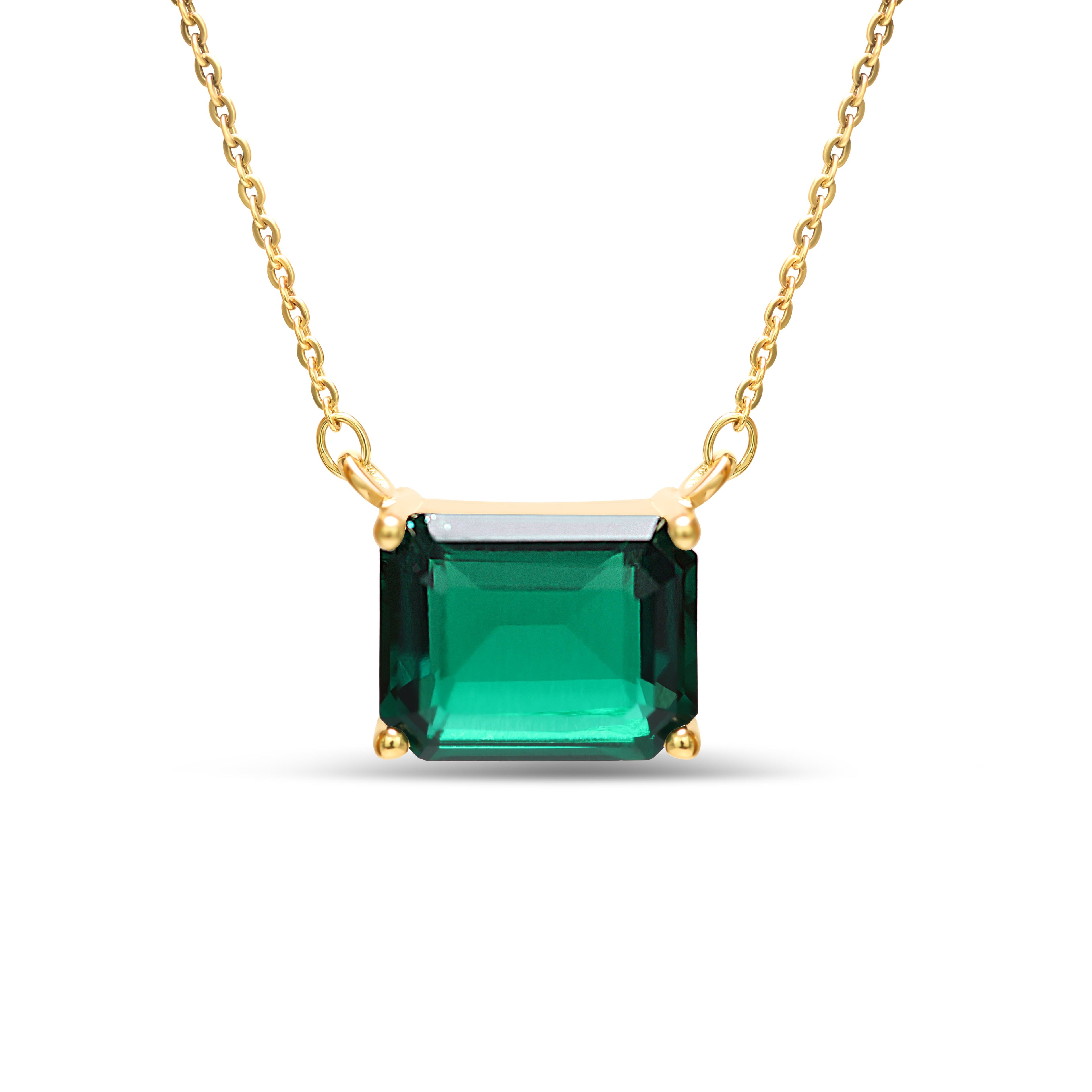 Collier solitaire Émeraude