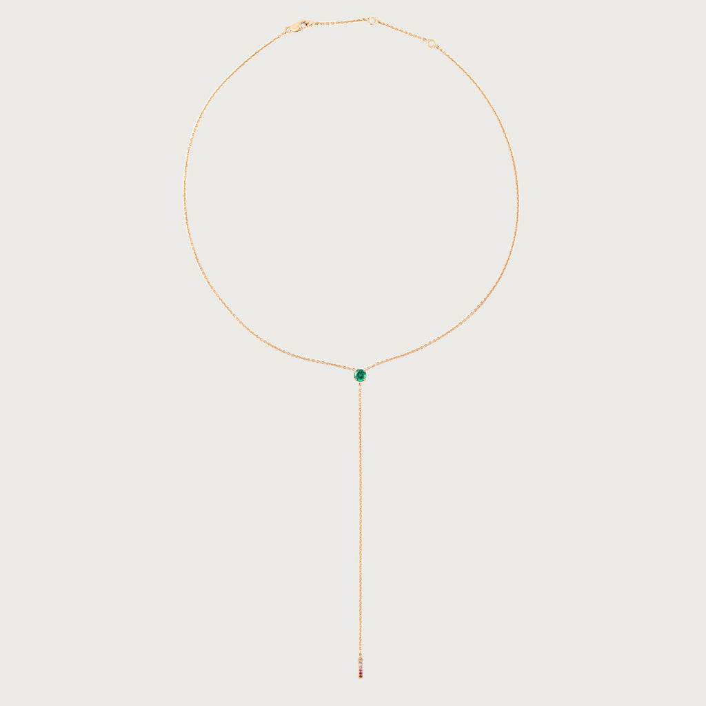 Collier Anima avec émeraude en or rose 18 carats
