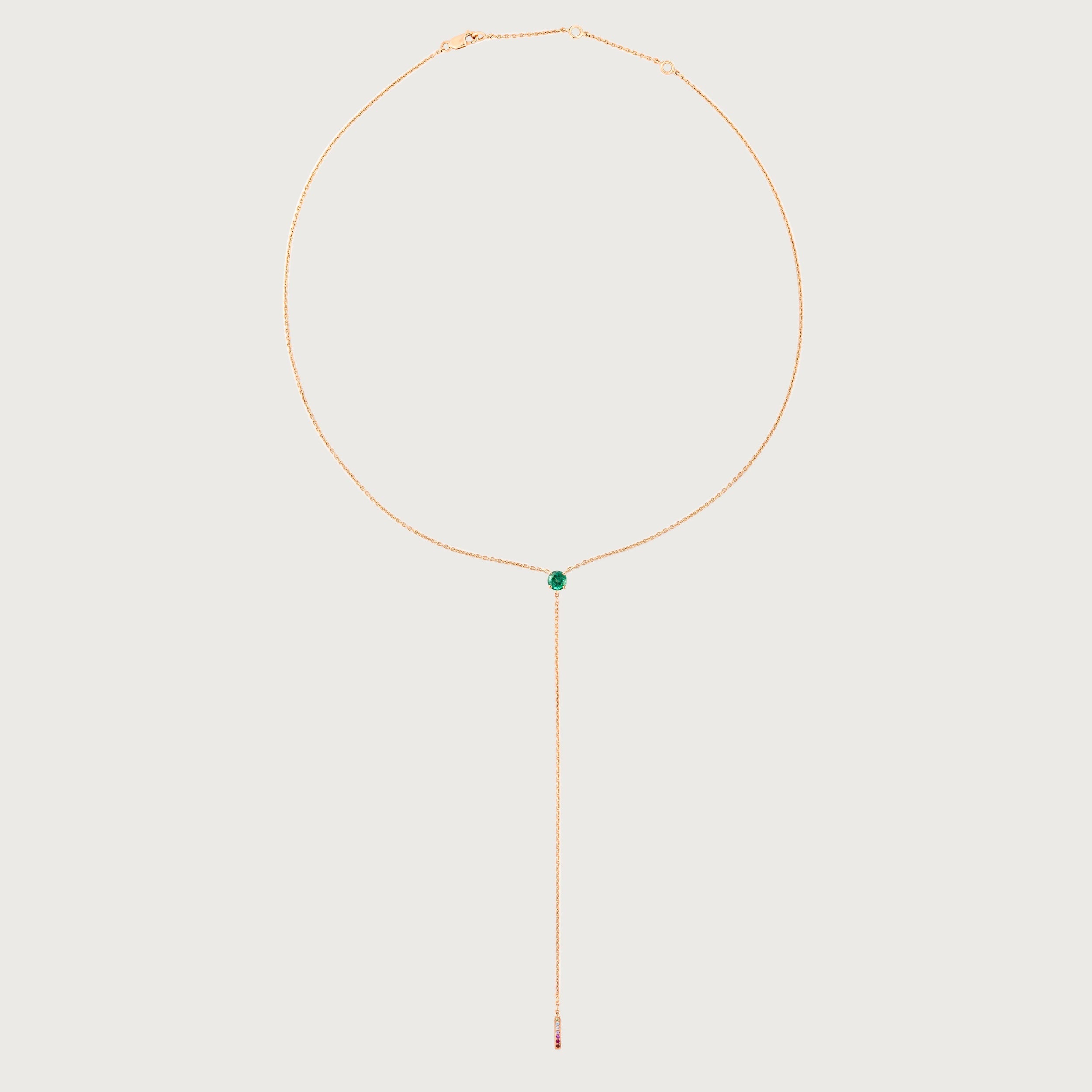Collier Anima avec émeraude en or rose 18 carats