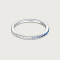 Bague Journey en diamants et saphirs bleus, or blanc 18 carats