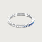 Bague Journey en diamants et saphirs bleus, or blanc 18 carats