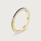 Bague Journey en saphirs bleus et péridots, or jaune 18 carats