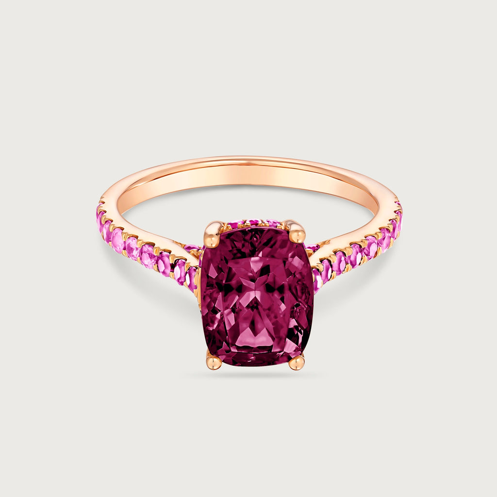 Bague cocktail Chroma en grenat et or rose 18 carats